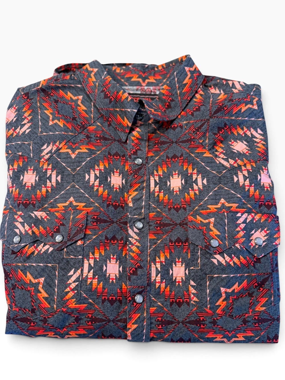 Rock & Roll Denim Mens X-Large Aztec Long Sleeve Pearl Snap Western Shirt - Picture 4 of 7
